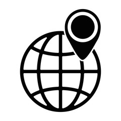 earth planet sphere with location pin vector illustration design © Gstudio