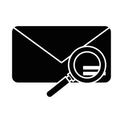 envelope mail with magnifying glass vector illustration design