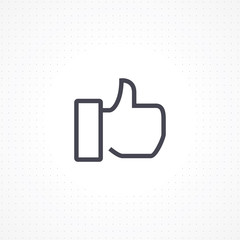 Flat hand like icon. Like symbol for websites and apps. Thumb up vector illustration