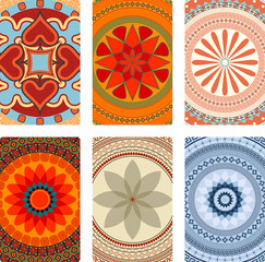Colorful vector mandalas for playing cards back