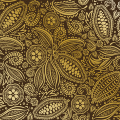 cacao beans seamless pattern