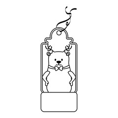 christmas tag hanging icon vector illustration design