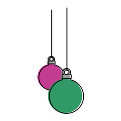 christmas ball hanging icon vector illustration design