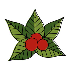 christmas leafs decorative frame vector illustration design