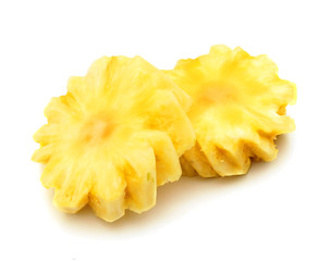 Pineapple Slices On White Background