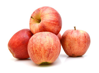 Fresh red apples isolated on white background