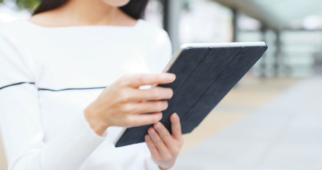 Woman use of digital tablet computer
