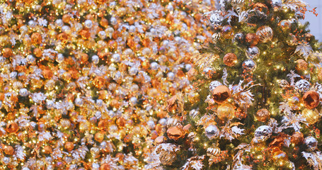 Christmas and New Year Decoration at night