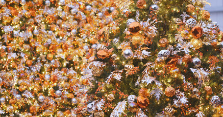 Christmas tree decoration at night