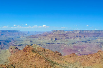 Grand Canyon with sun aerial view