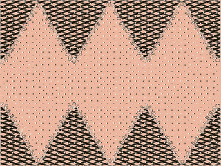 Vector patterned border with dots and diagonal lines. Tulle or string with ornaments