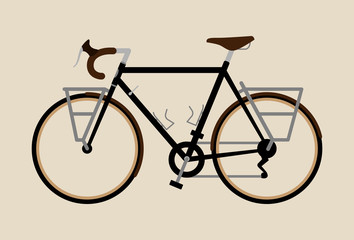 Bicycle vector illustration graphic vintage bike cycling Touring black