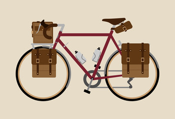Bicycle vector illustration graphic vintage bike cycling Touring red