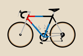 Bicycle vector illustration graphic vintage bike cycling Touring road race red blue black