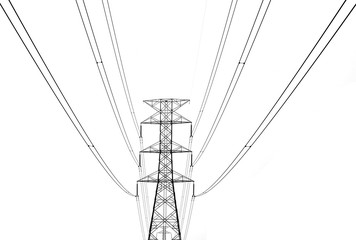 Power tower in white background