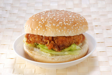 Delicious and juicy chicken burger