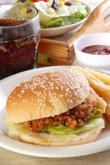 Delicious and juicy chicken burger