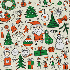 Christmas set, seamless pettern for your design