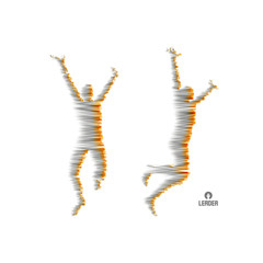 Leadership concept. Silhouette for sport championship. The victory celebration. Vector illustration.