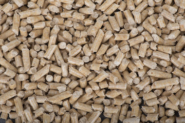 Wood pellets closeup