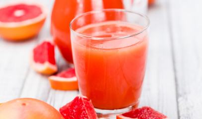 Freshly squeezed Grapefruit Juice (selective focus)