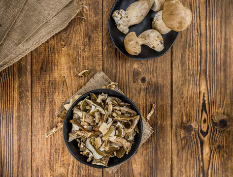 Portion of Dried Porcinis, selective focus