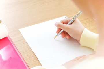 Female student studying in cram school