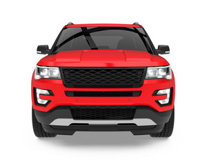 Red SUV Car Isolated