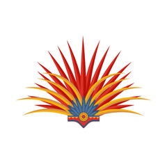 Obraz premium Mexican beautiful women s carnival headdress with feather. Dance festival.