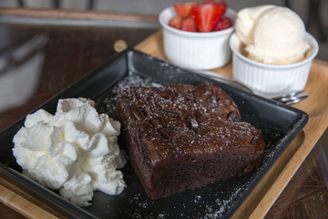 brownies dessert with a sweet taste  