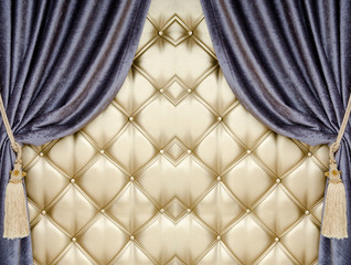 golden upholstery velvet curtain background