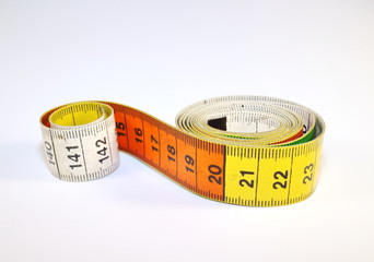 centimeters of different colors on a white background