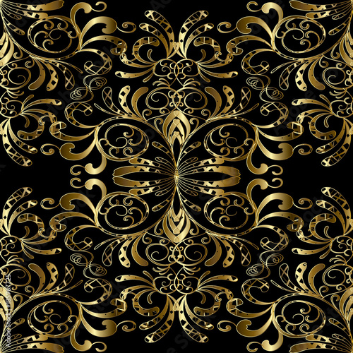 Black And Gold Paisley Wallpaper