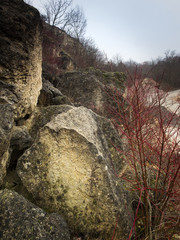 Steine und Geröll im Steinbruch