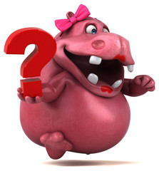 Pink Hippo - 3D Illustration