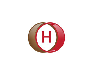 Obraz premium h letter circle logo