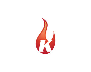 Obraz premium k letter flame logo