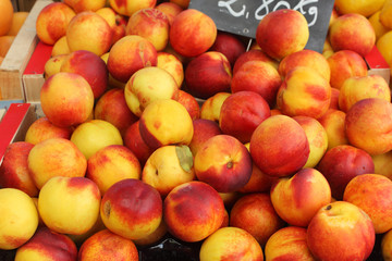 Nectarines in the market