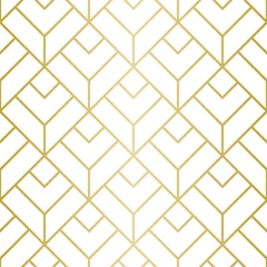 Behang Luxe geometrische patroon. Naadloze Vectorlijnen. Gouden blik. © Aylin Art Studio
