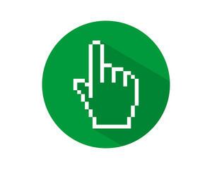 cursor hand green pointer mouse internet web network image vector