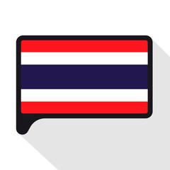 Speech Bubble flag of Thailand. The symbol of Independence Day, a souvenir, a button language, an icon.