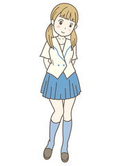 制服の女の子のイラスト
