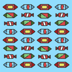 Sweets candy category icon, vector line illustration for shop and symbol of cafe. Traditional Russian sweets and Candy.