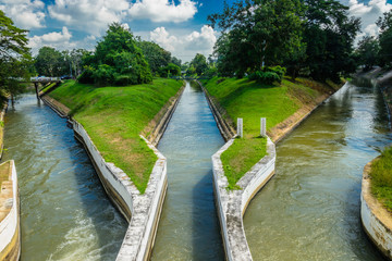 Fototapeta na wymiar canal system from Irrigation system