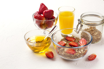 Delicious breakfast on table