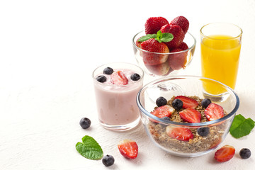 Delicious breakfast on table