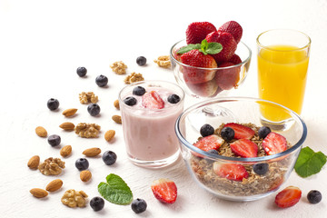 Delicious breakfast on table