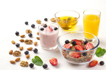 Delicious breakfast on table