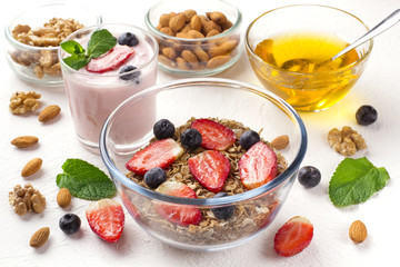 Delicious breakfast on table