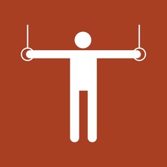 Gymnastic Flying Rings Rise Sport Figure Symbol Vector Illustration